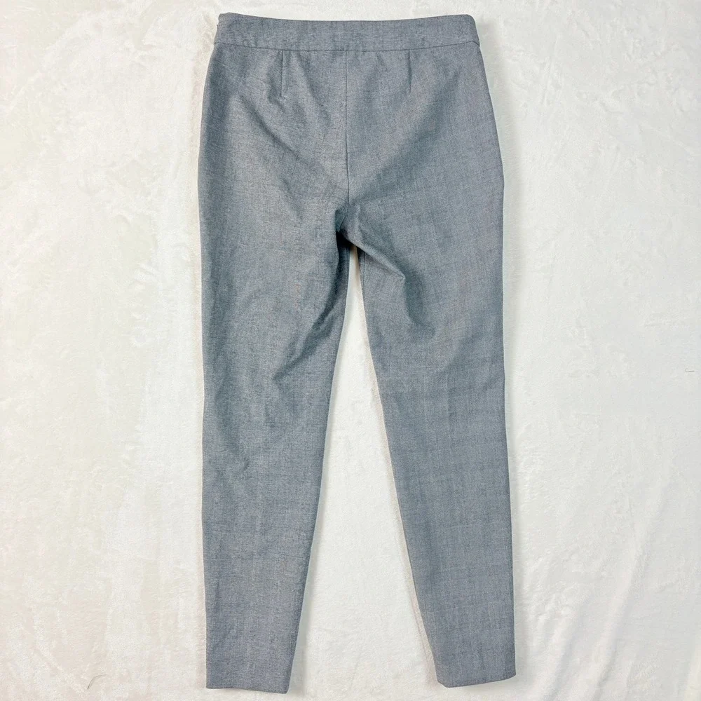 Talbots‎ Pants Women Sz 4 Grey Glen Plaid High-Waist Skinny Ankle Side Zip